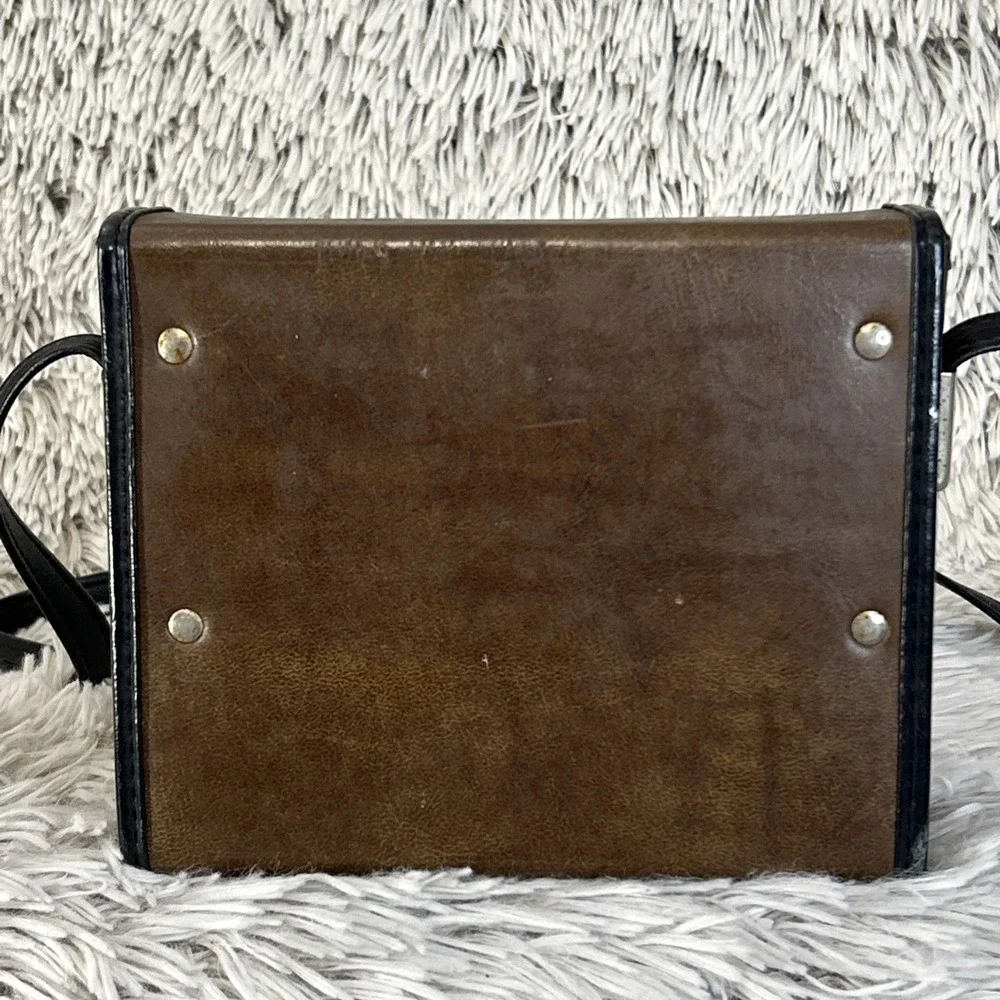 Vintage Bushnell Binocular Hunters Carrying‎ Case Brown Leather Black CASE ONLY